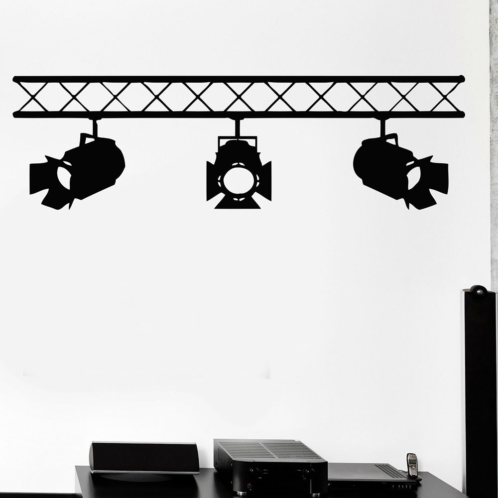 Home Cinema Wall Lights - 映画スタジオシネマライトビニール壁デカールホームシアター映画リビングルームの壁のステッカー寝室アート壁紙装飾 Y1607