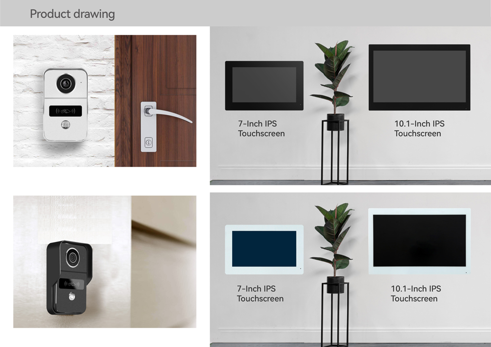 Home Cinema Wall Panels - LCD TUYA 2線式10/7インチカラータッチスクリーンワイヤレスWifiビデオドアベルホームインターホンモニター1個追加用（セットではありません）
