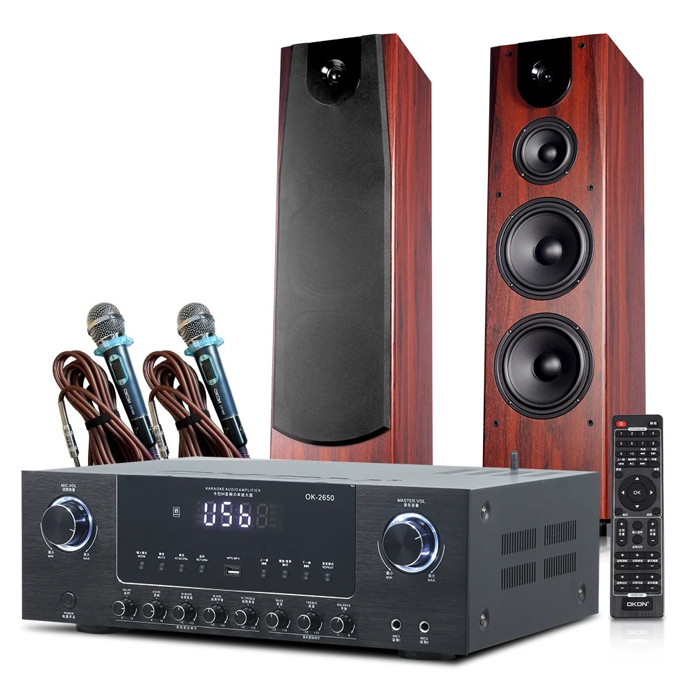 Home Theater Speaker - ハイエンドタワースピーカーホームシアターシステムプロフェッショナルカラオケKTVデュアル8インチ木製ウーファーステレオシステム（家庭用）