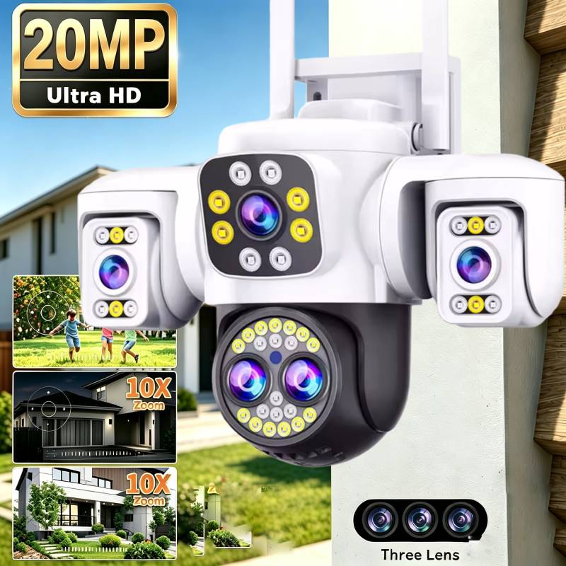 Home Cinema Outdoor - 20MP 監視 Wifi カメラ 4 レンズ