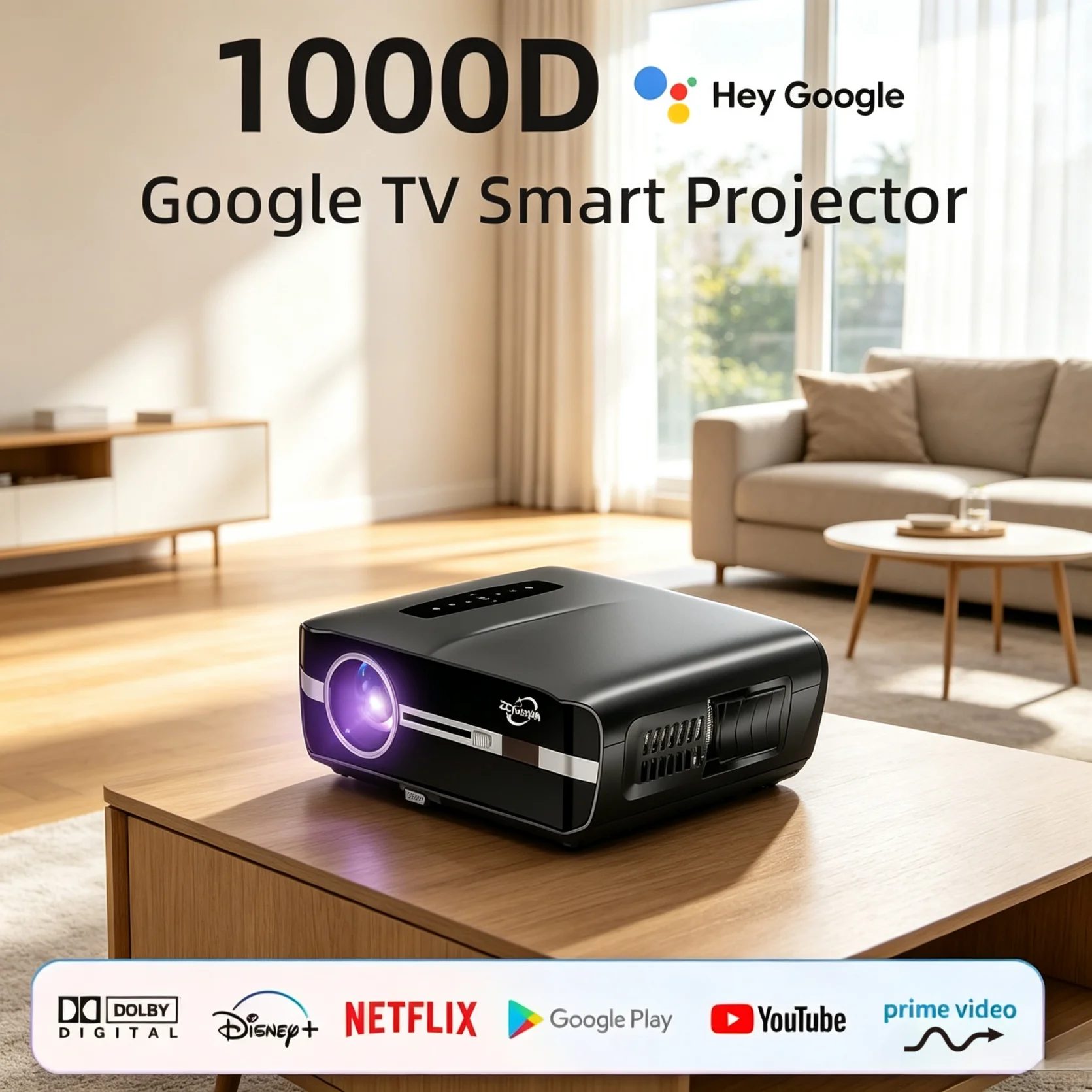 Netflix Home Cinema - 公式Google TV 4Kプロジェクター 4200ANSI ネットフリックス認定 ネイティブ1080P