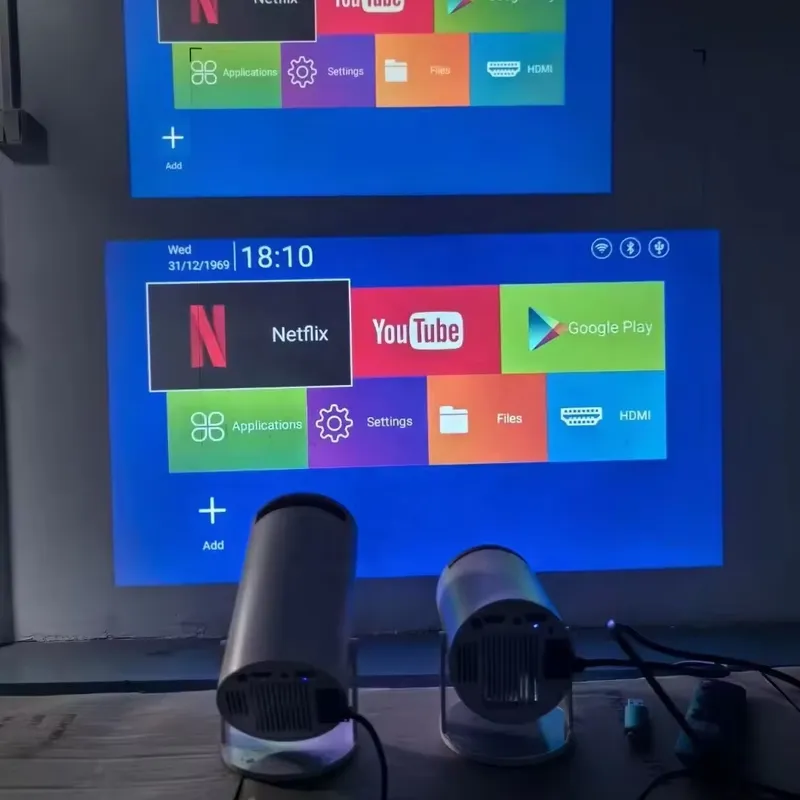 Home Cinema Projector - 最新HY300 Proスマートプロジェクター 自動チャートプロジェクター ミニホームシアター 映画 Android