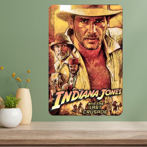 Home Cinema Decor - インディ・ジョーンズと最後の聖戦 クラシック映画メタルポスターサイン