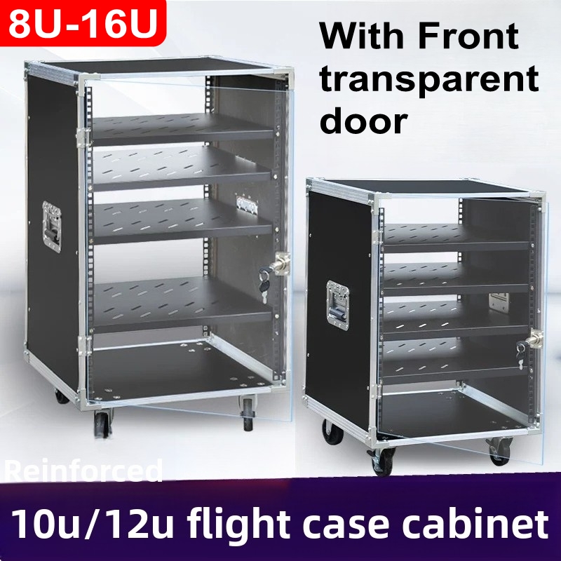 Home Cinema Outdoor - 前面透明扉付き8U～16Uアンプキャビネット 家庭用 KTV 航空機用ボックス シネマ 屋外