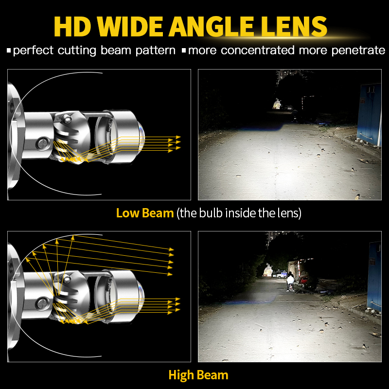 H4 HS1 LED オートバイヘッドライト電球 H4 モト - Home Cinema Projector のレビューと価格