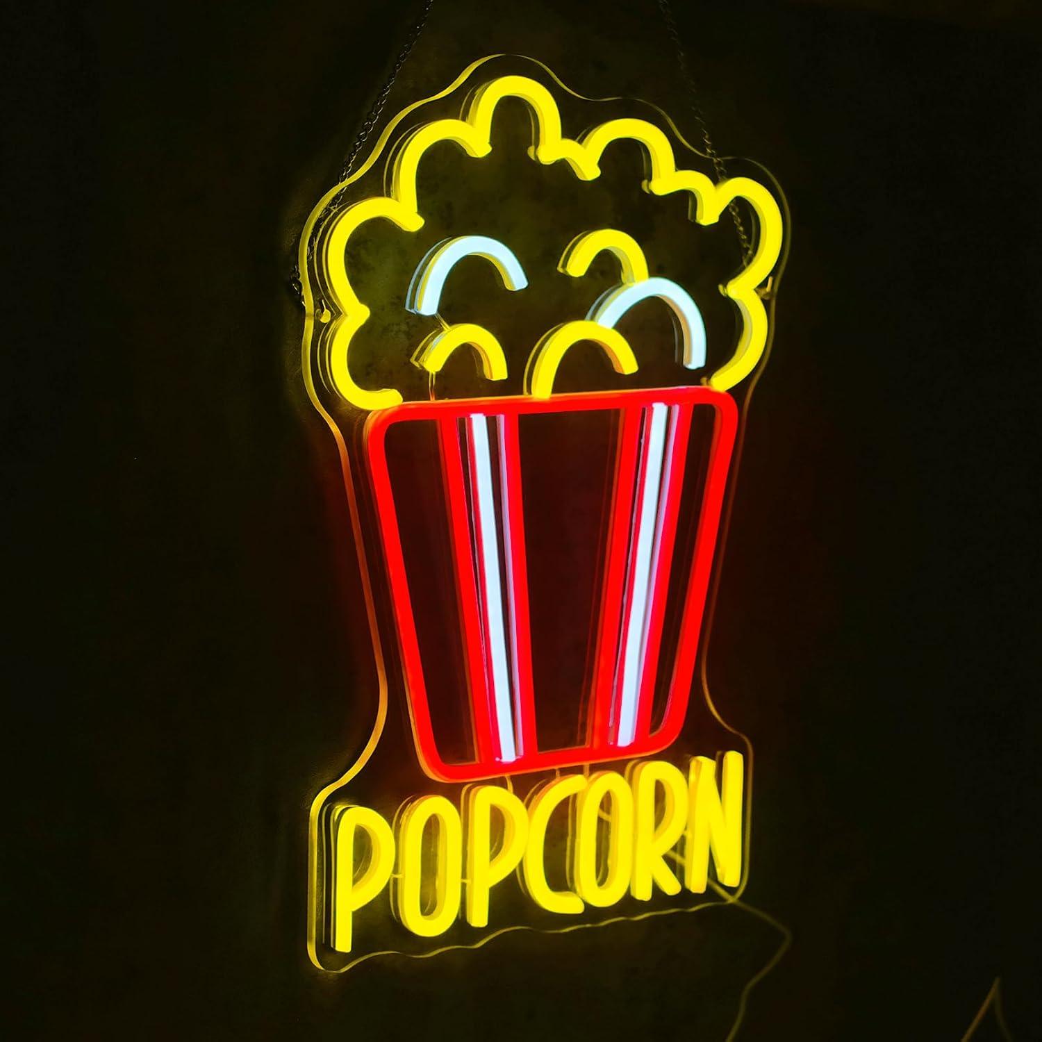 ポップコーンバケットネオンサインUSB調光LEDライトホーム - Home Cinema Wall Lights のレビューと価格