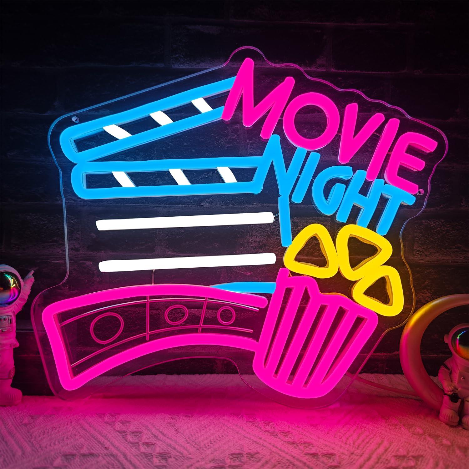 ムービーナイトネオンサイン USB調光式LEDネオンライト  - Home Cinema Wall Lights のレビューと価格