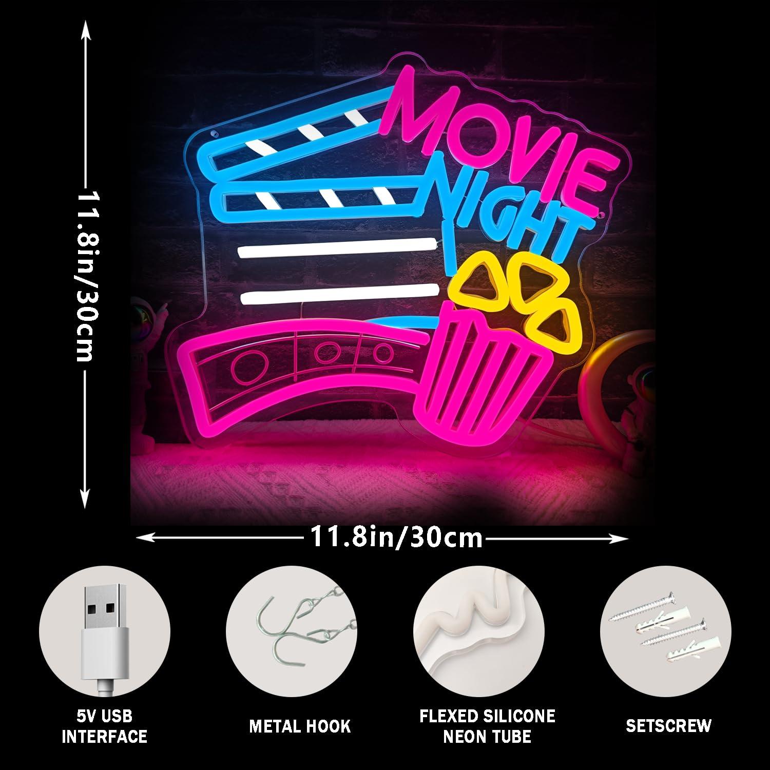 ムービーナイトネオンサイン USB調光式LEDネオンライト  - Home Cinema Wall Lights のレビューと価格