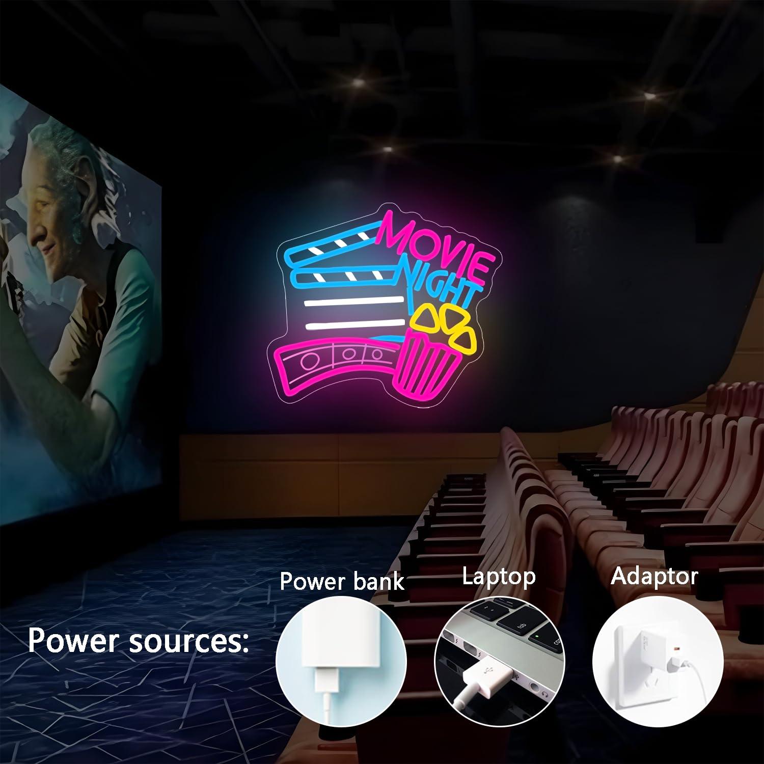 ムービーナイトネオンサイン USB調光式LEDネオンライト  - Home Cinema Wall Lights のレビューと価格