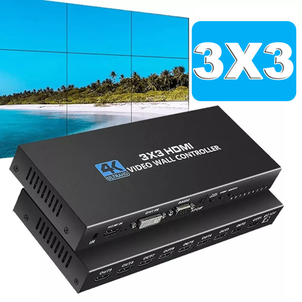 4K HDMI ビデオ ウォール コントローラー 3X3/2 - Home Cinema Wall Panels のレビューと価格