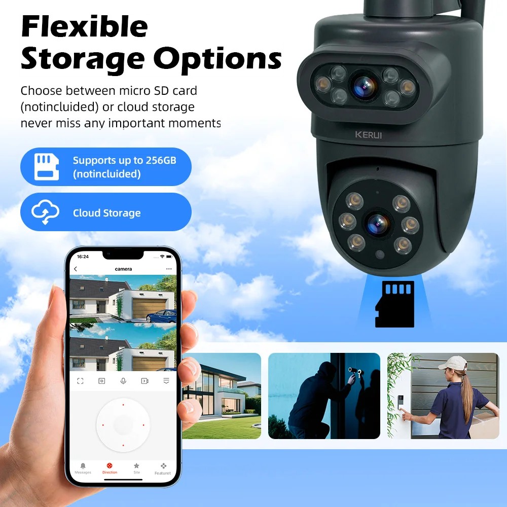 KERUI 5K 10MP HD Wifi PTZ IPカメ - Home Cinema Wall Panels のレビューと価格