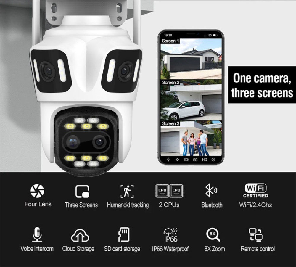 Uzoom 10K 16MP 屋外 PTZ WIFI IP  - Home Cinema Outdoor のレビューと価格