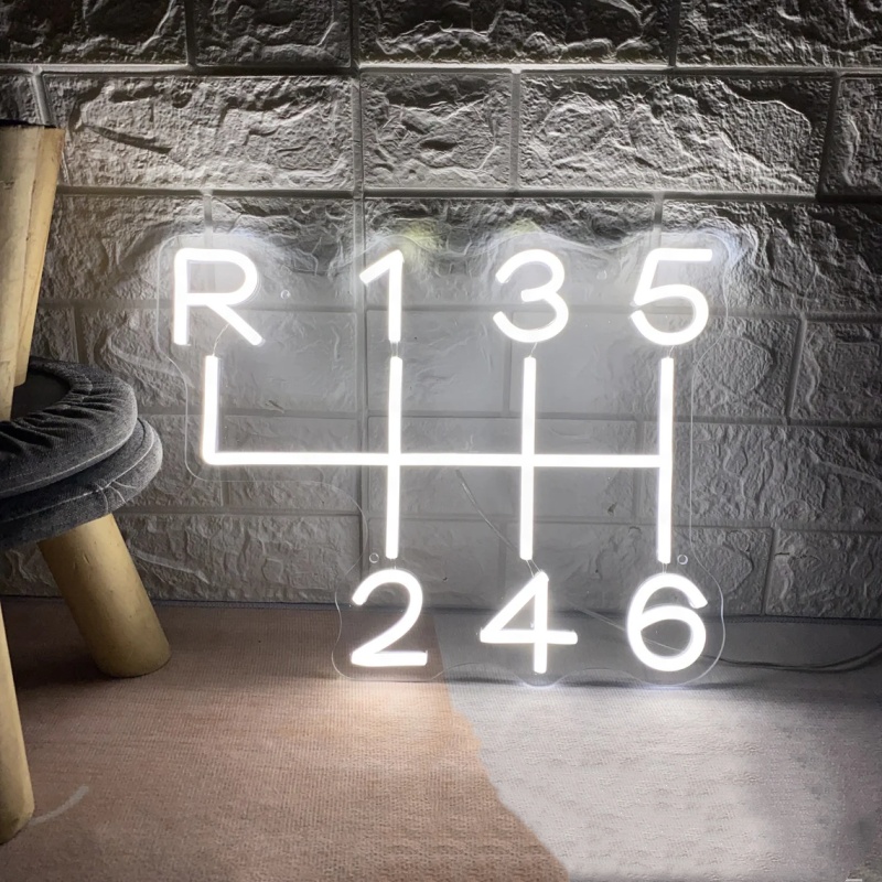 車のギアボックスネオンサイン LED ライトアップサインガレ - Home Cinema Logo のレビューと価格