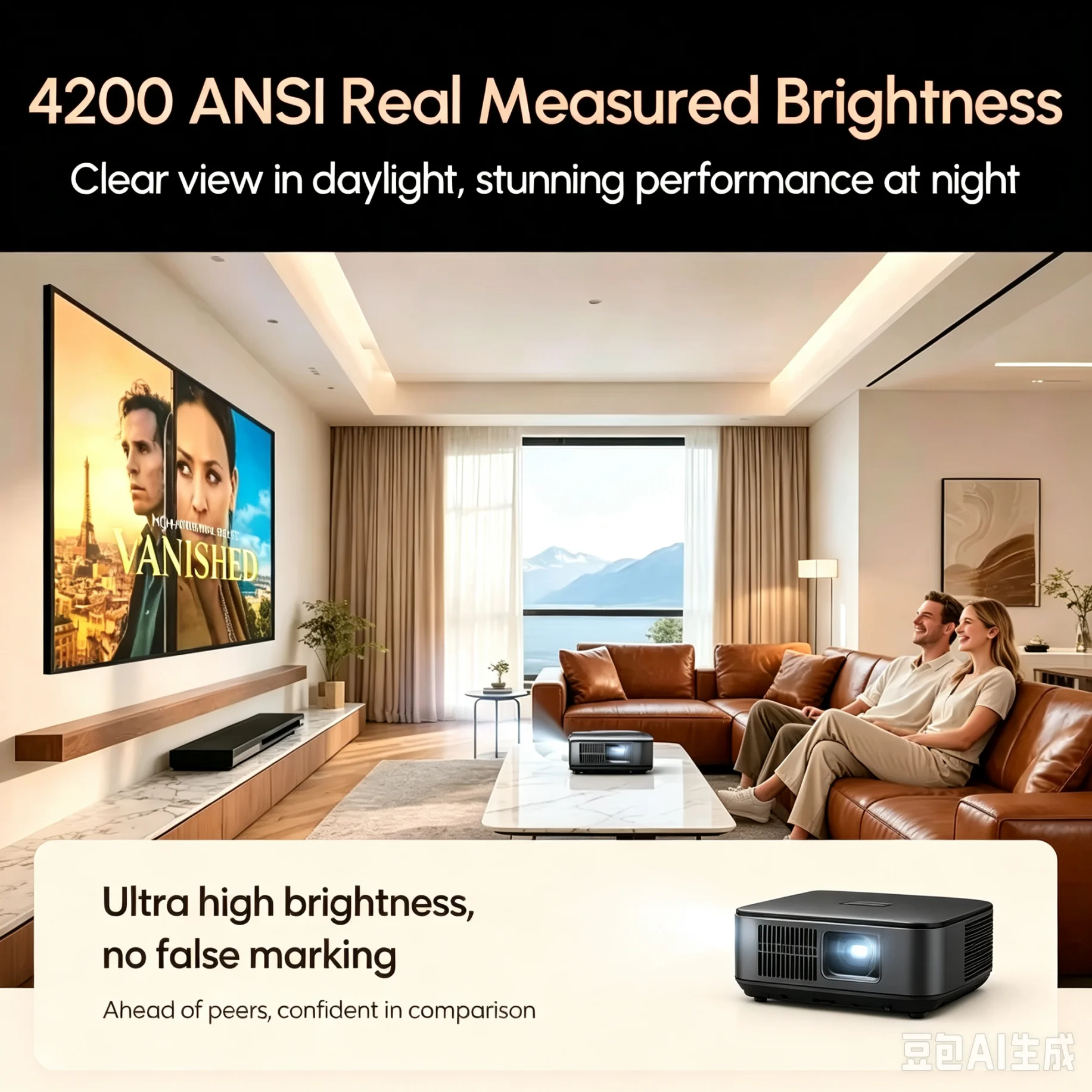 公式Google TV 4Kプロジェクター 4200ANSI - Netflix Home Cinema のレビューと価格