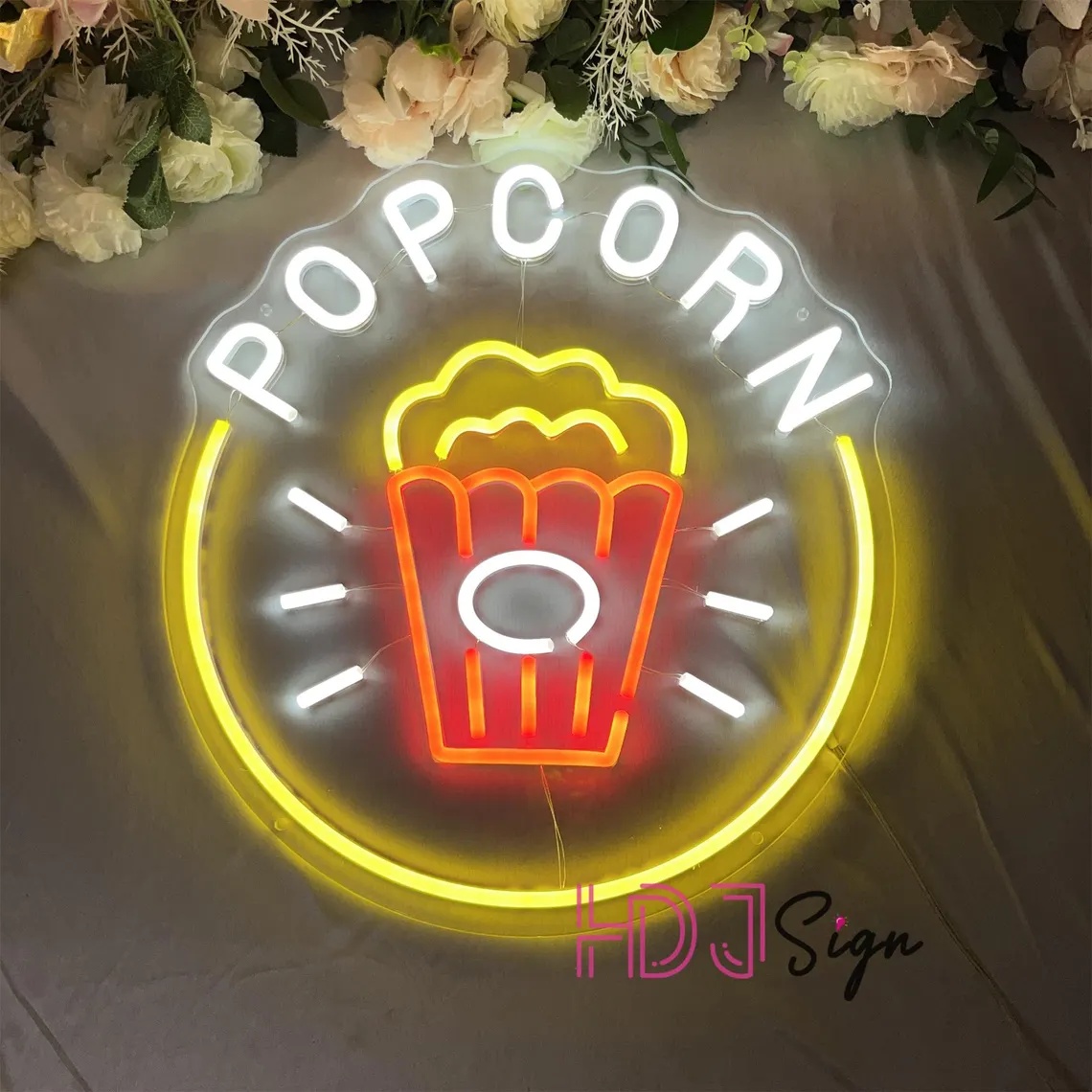ポップコーンLEDネオンサイン、フードバーネオンライト、映画 - Home Cinema Wall Lights のレビューと価格