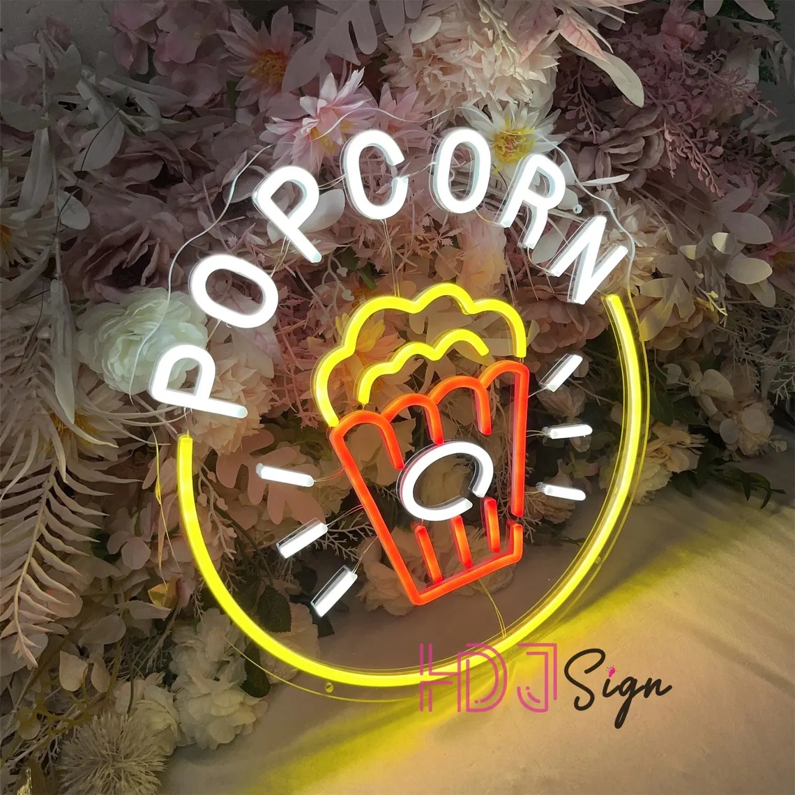 ポップコーンLEDネオンサイン、フードバーネオンライト、映画 - Home Cinema Wall Lights のレビューと価格
