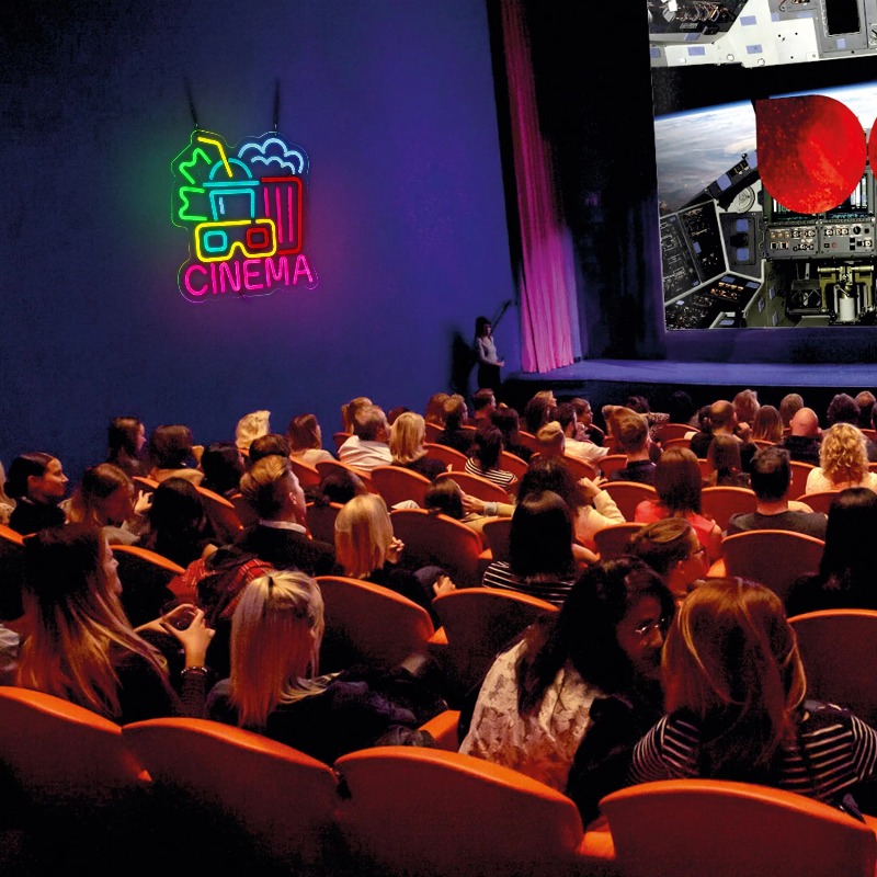 映画館ネオンサイン、映画の時間、夜のLEDシアターアートネオ - Home Cinema Wall Lights のレビューと価格