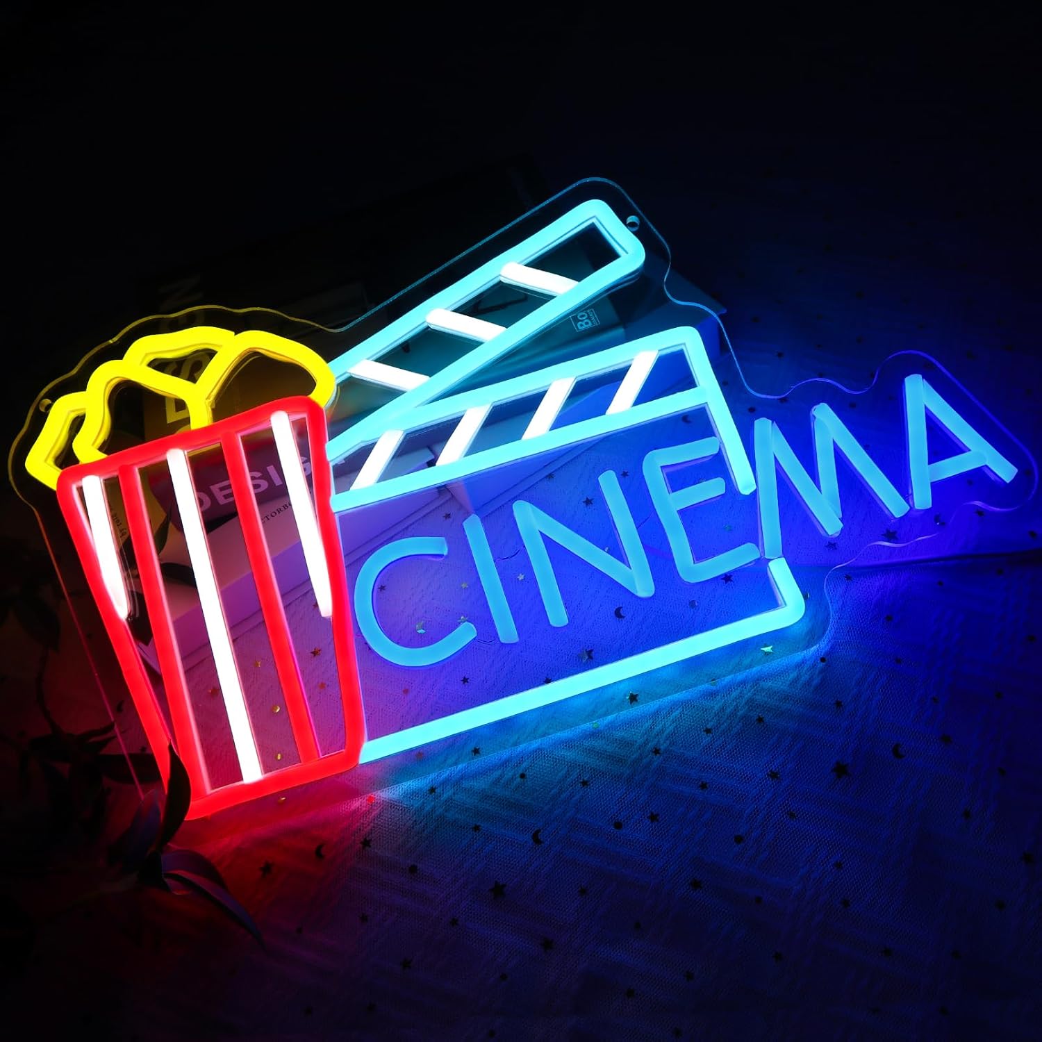 映画館ネオンサインアートウォールライトUSBポップコーンLE - Home Cinema Wall Lights のレビューと価格
