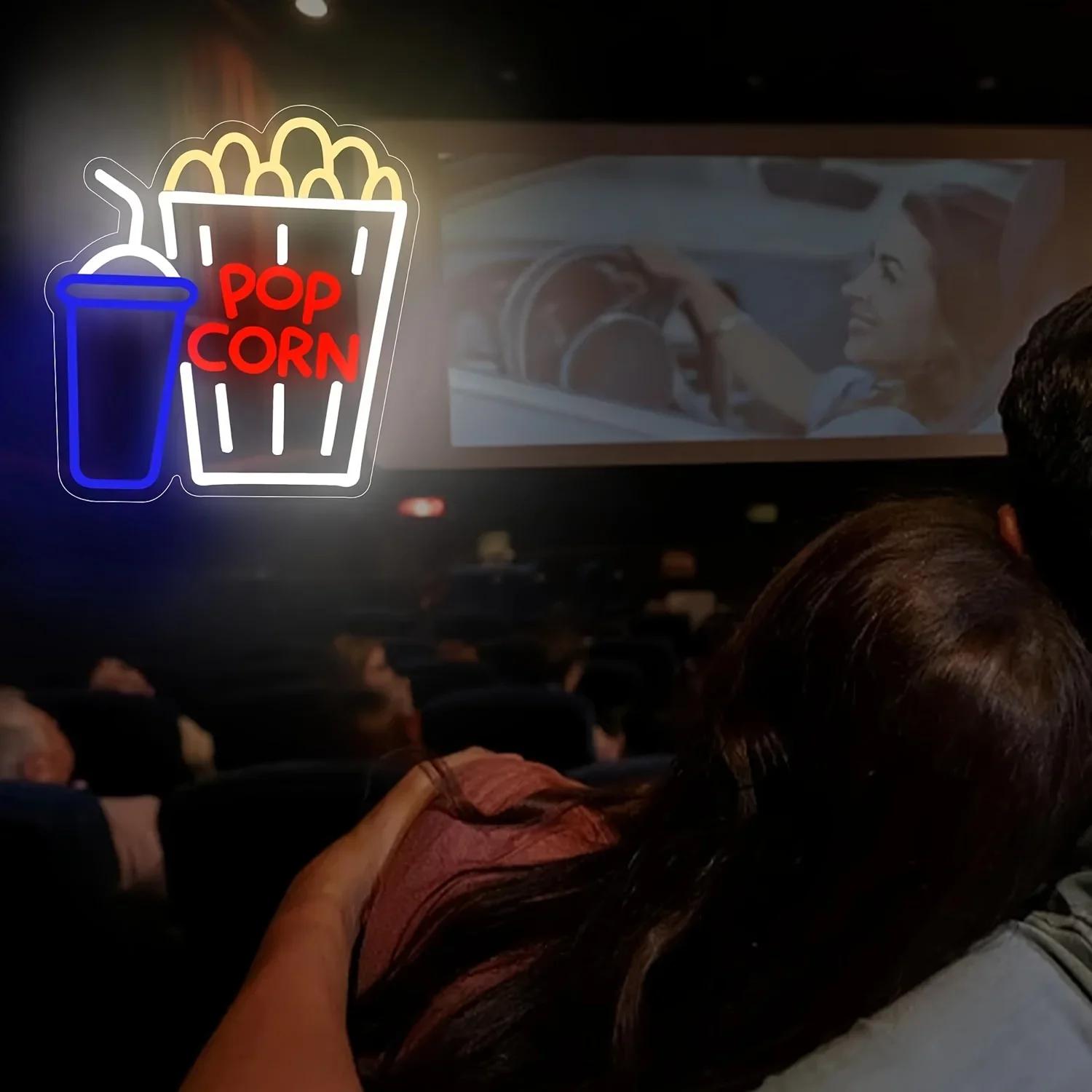 ポップコーンソーダドリンクネオンサイン調光可能USB LED - Home Cinema Wall Lights のレビューと価格