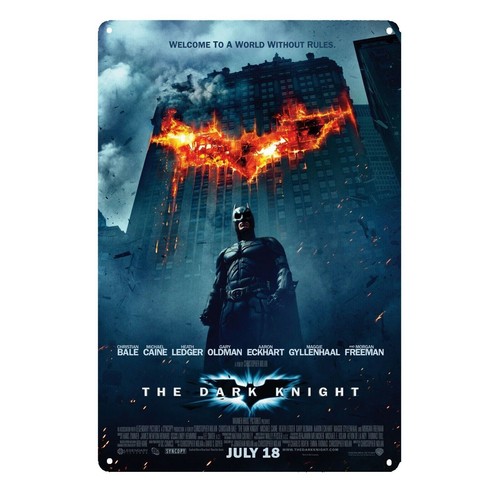 ダークナイト映画メタルポスターブリキ看板 - 20x30cm - Home Cinema Decor のレビューと価格