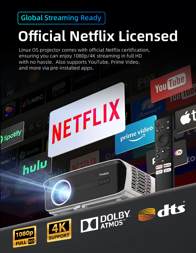ネイティブ1080P 1850ANSIルーメン ポータブルプ - Netflix Home Cinema のレビューと価格