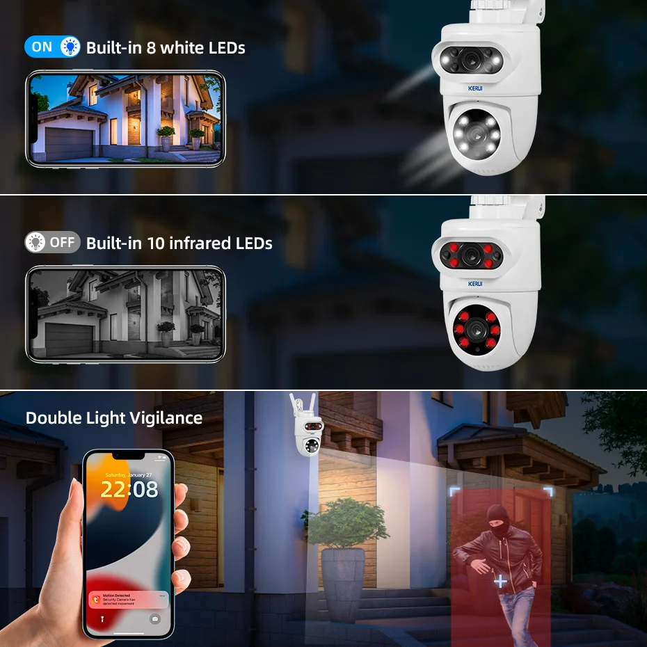 KERUI 5K 10MP デュアルレンズPTZ WIFIカ - Home Cinema Outdoor のレビューと価格